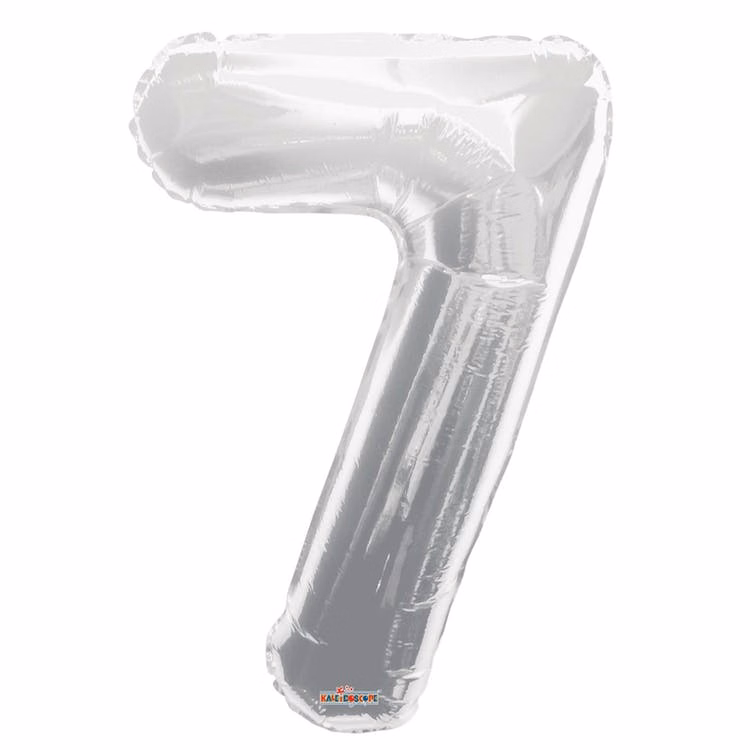 Mylar Number 7 Balloons - Silver 34"