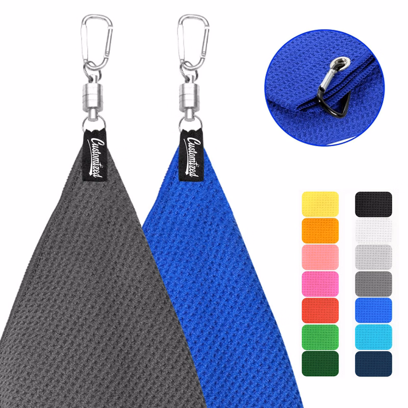 Magnetic Waffle Golf Towel with Clip
