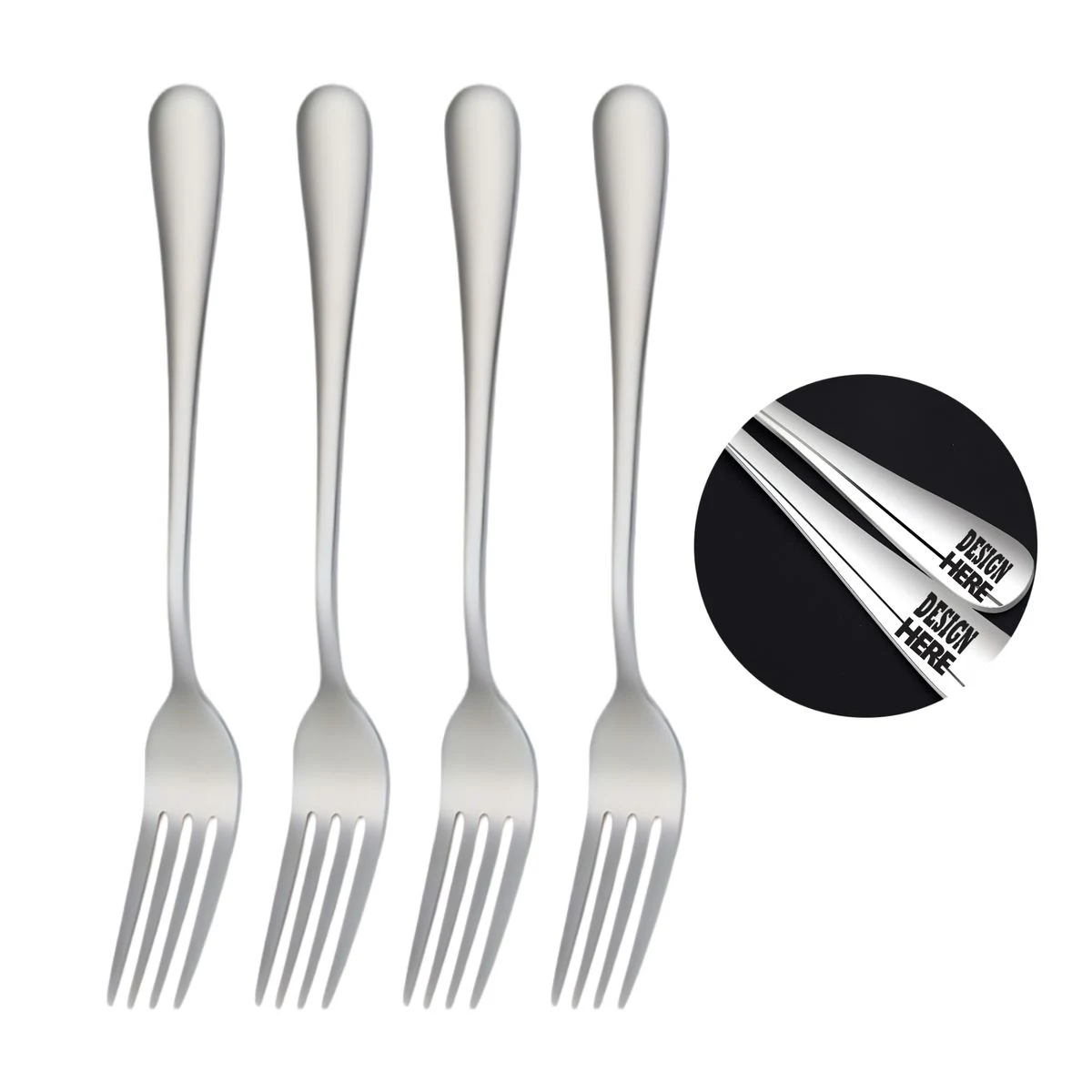 8 Inch Food Grade 304 Stainless Steel Fork 1