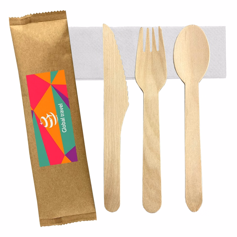 4pcs Wooden Cutlery Set