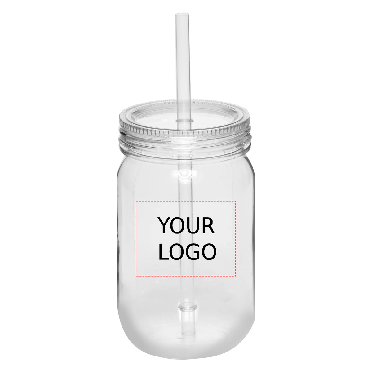 Plastic Mason Jar with Lid and Straw, 24 oz. 1