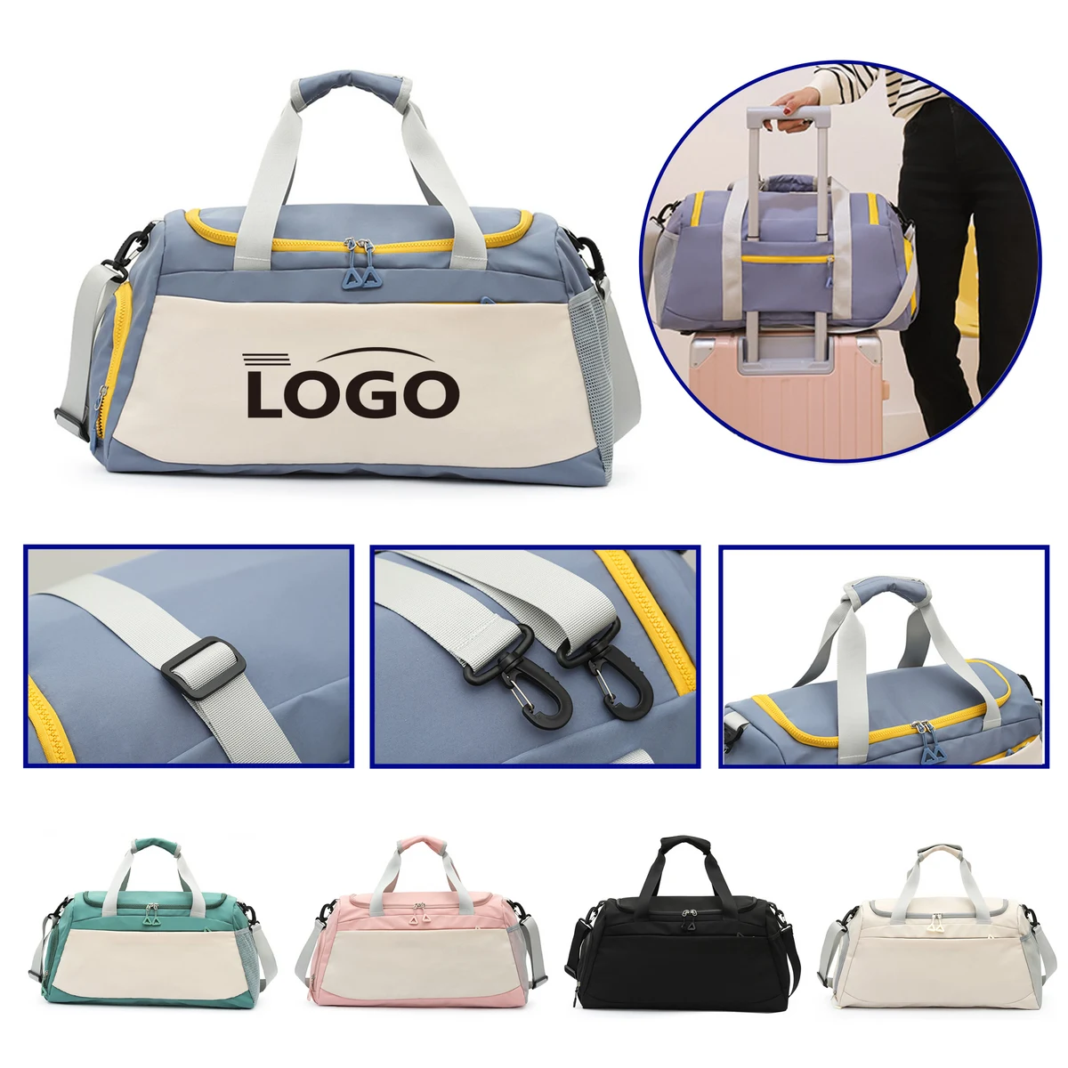 MOQ20 Fitness Travel Duffel With Lined Wet Compartment 1