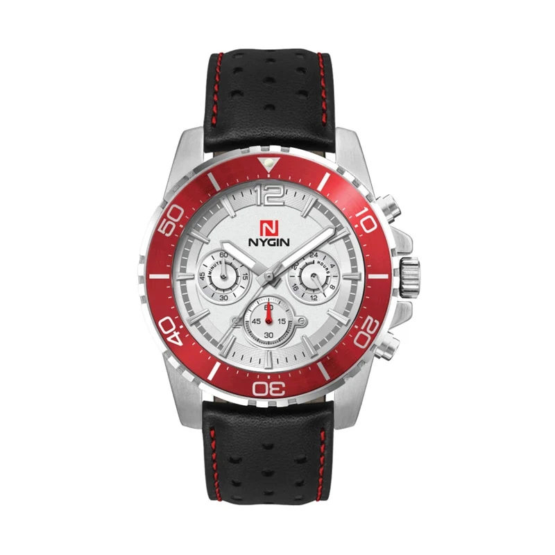 44MM, SILVER METAL CASE, RD BEZEL, CHRONO MVT 1
