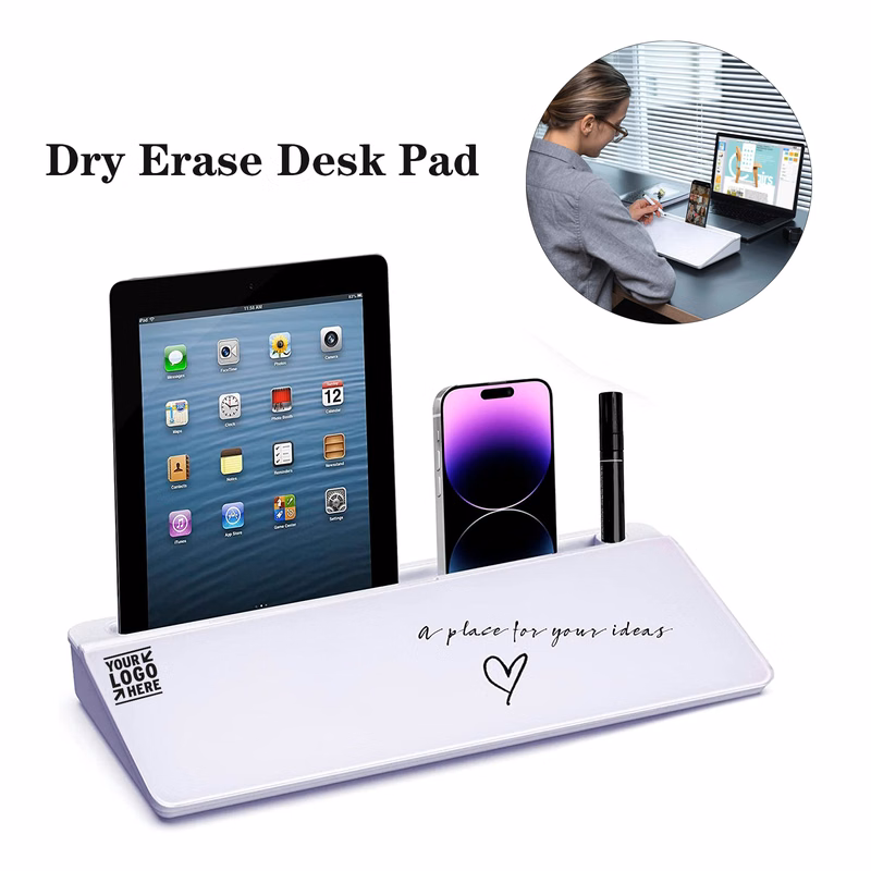 Desktop Dry Erase Board with Storage and iPad/Phone Holder