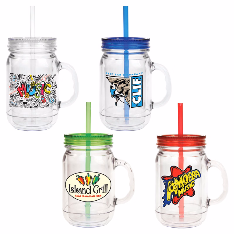 20 Oz. Genie Mason Acrylic Jar w/ VibraPrint Insert