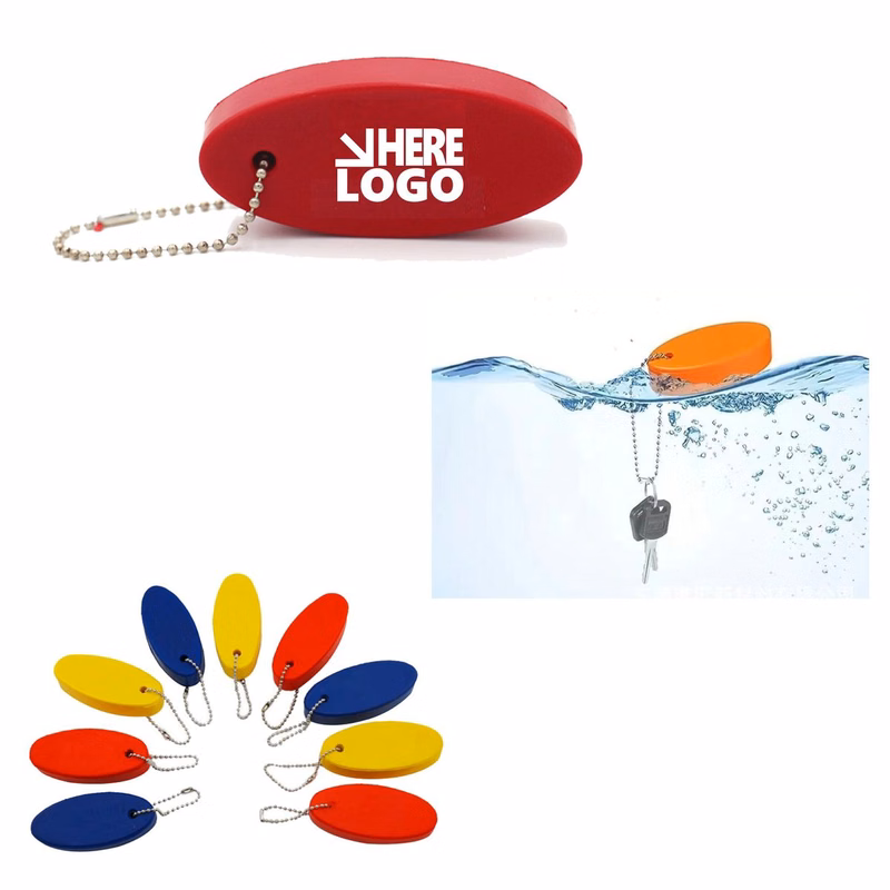 Plastic And Rubber Colored Buoy Keychain