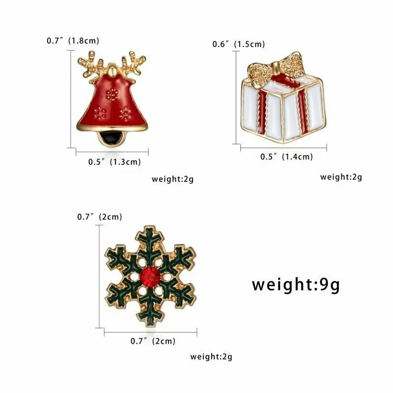 Christmas Tree Santa Claus Brooch Pin Collar Lapel Badge 1