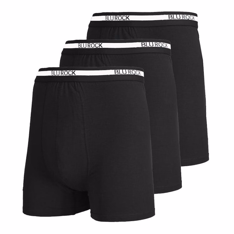 Men's Stretch Cotton Boxer Briefs - Black 3 Pack Small