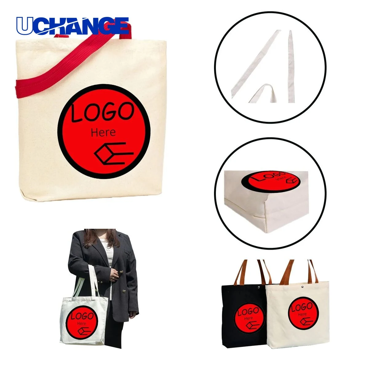 Full Color Sublimation Canvas Tote Bag, custom tote bag with logo imprint 1