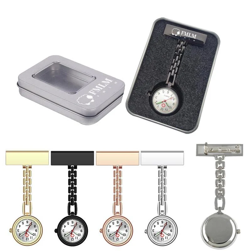 Medical Pocket Metal Luminous Nurse Watch withe Box 1