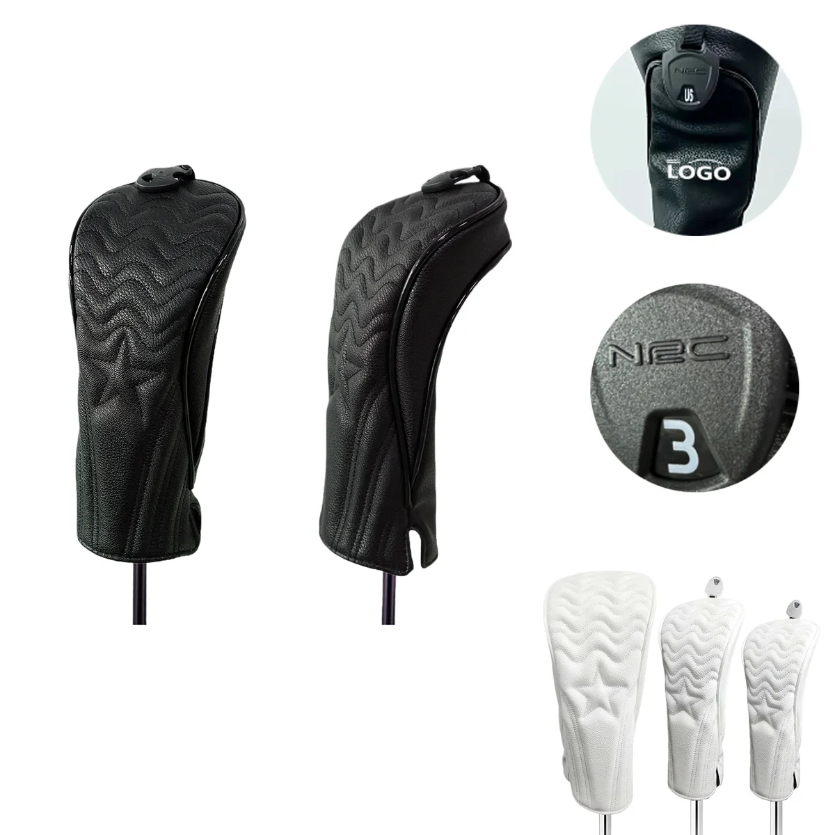 MOQ50 Adjustable Numbered Golf Club Head Cover 1