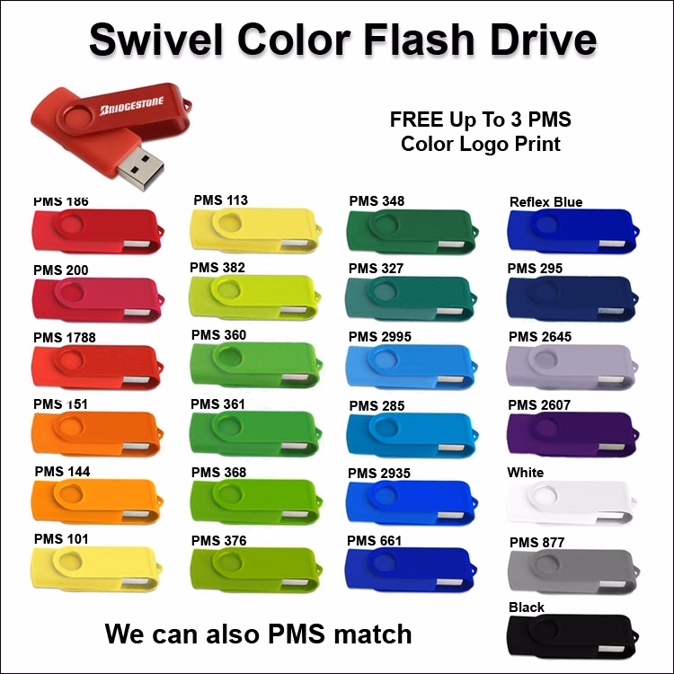 Swivel Color Flash Drive / USB - 1 GB Memory