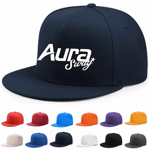 Custom 6 Panel Snapback Cap with Flat Brim and 9 Colors — Premium Sports Branding