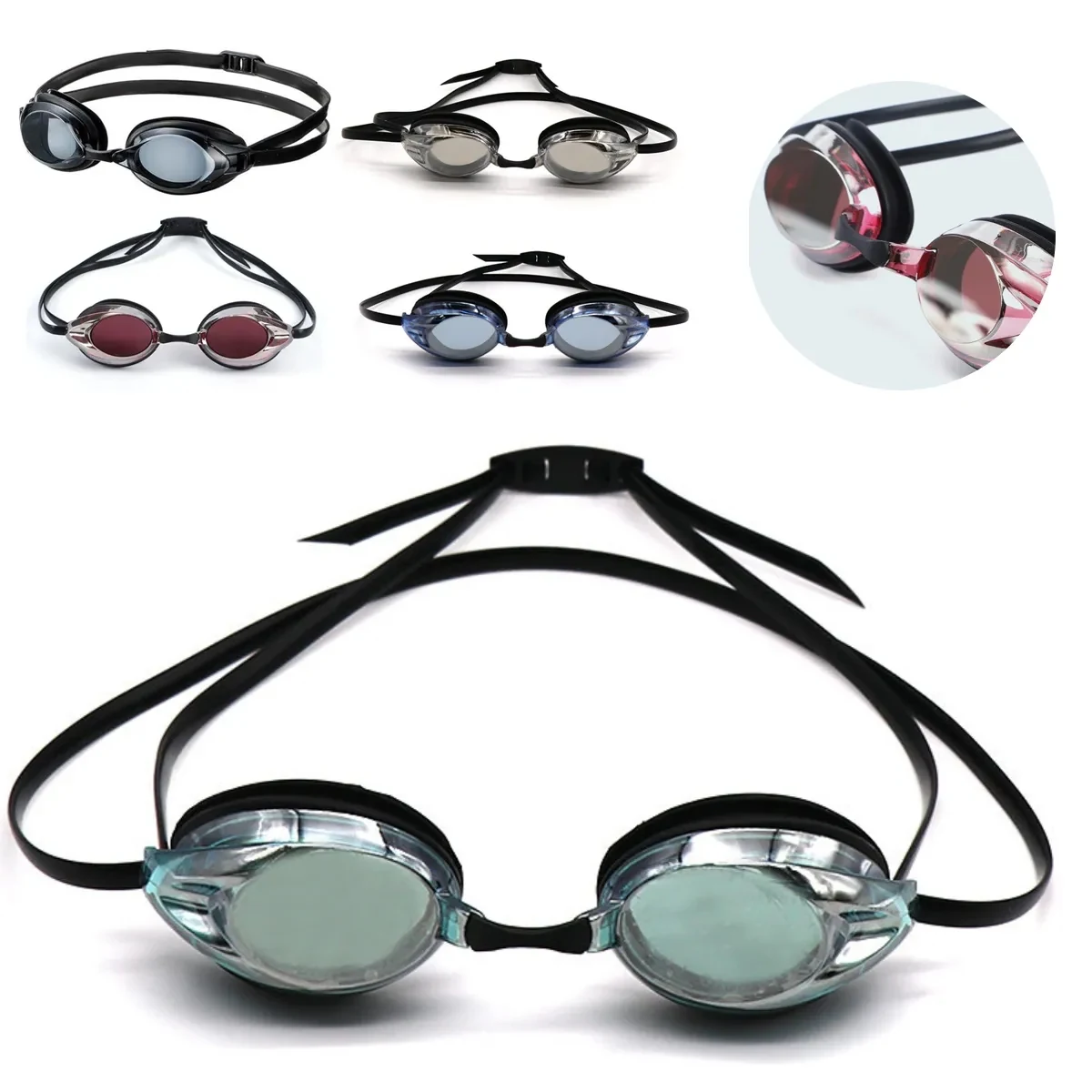 Anti-Fog Electroplated Swim Goggles with Adjustable Strap 1