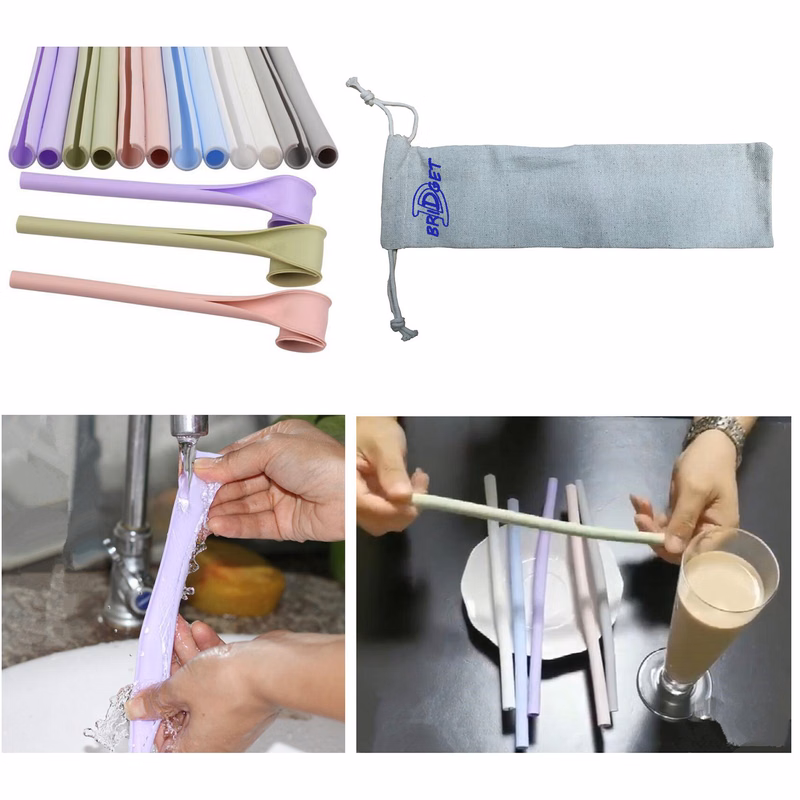 Reusable Openable Silicone Straws