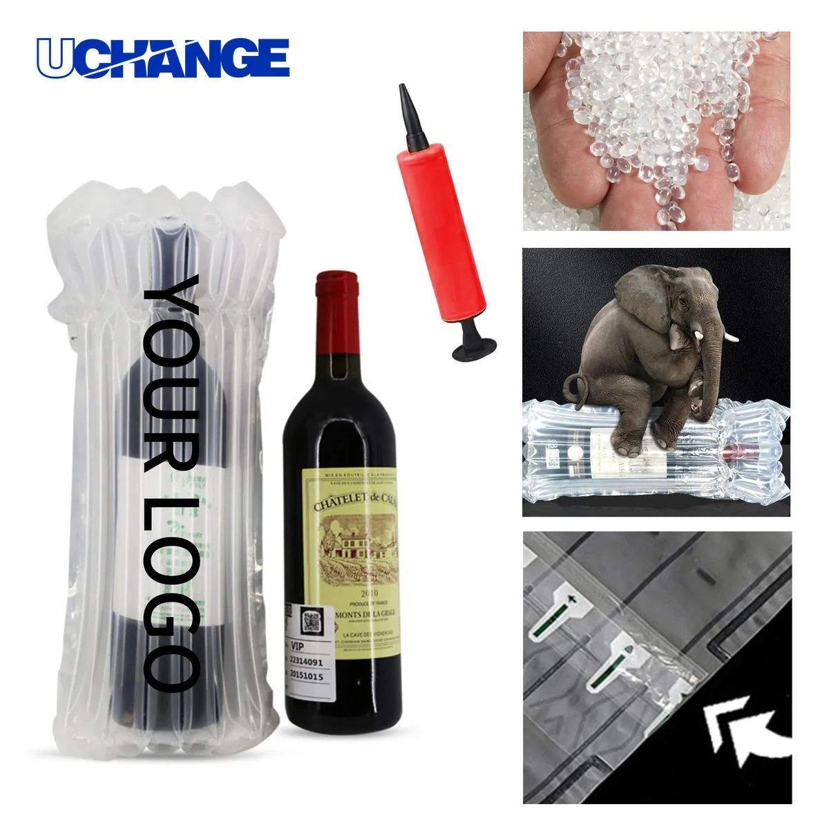 Inflatable Bottle Protector Sleeve 16.54x9.45 Inch with Pump 1
