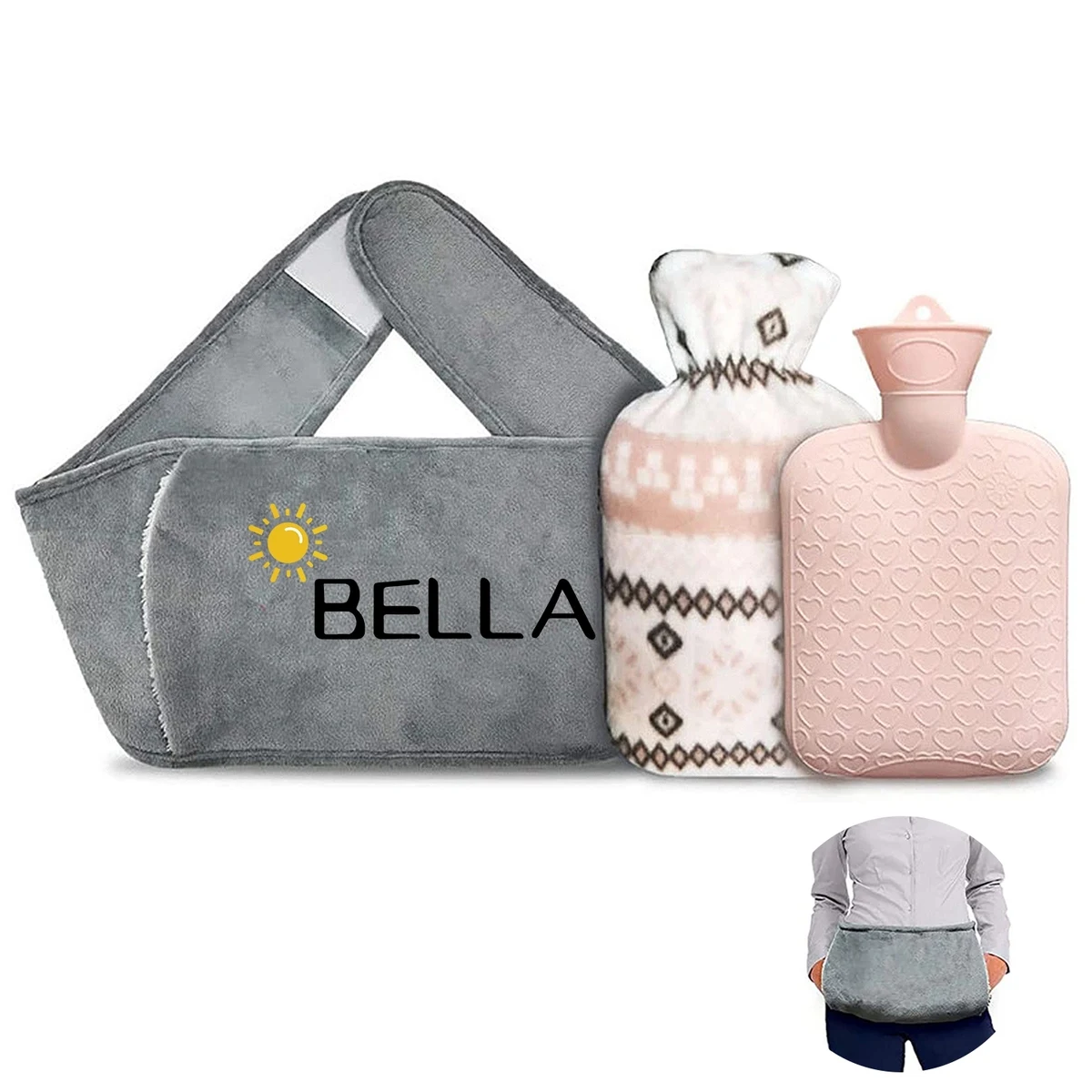 Rubber Hot Water Bag With Soft Waist Cover 1