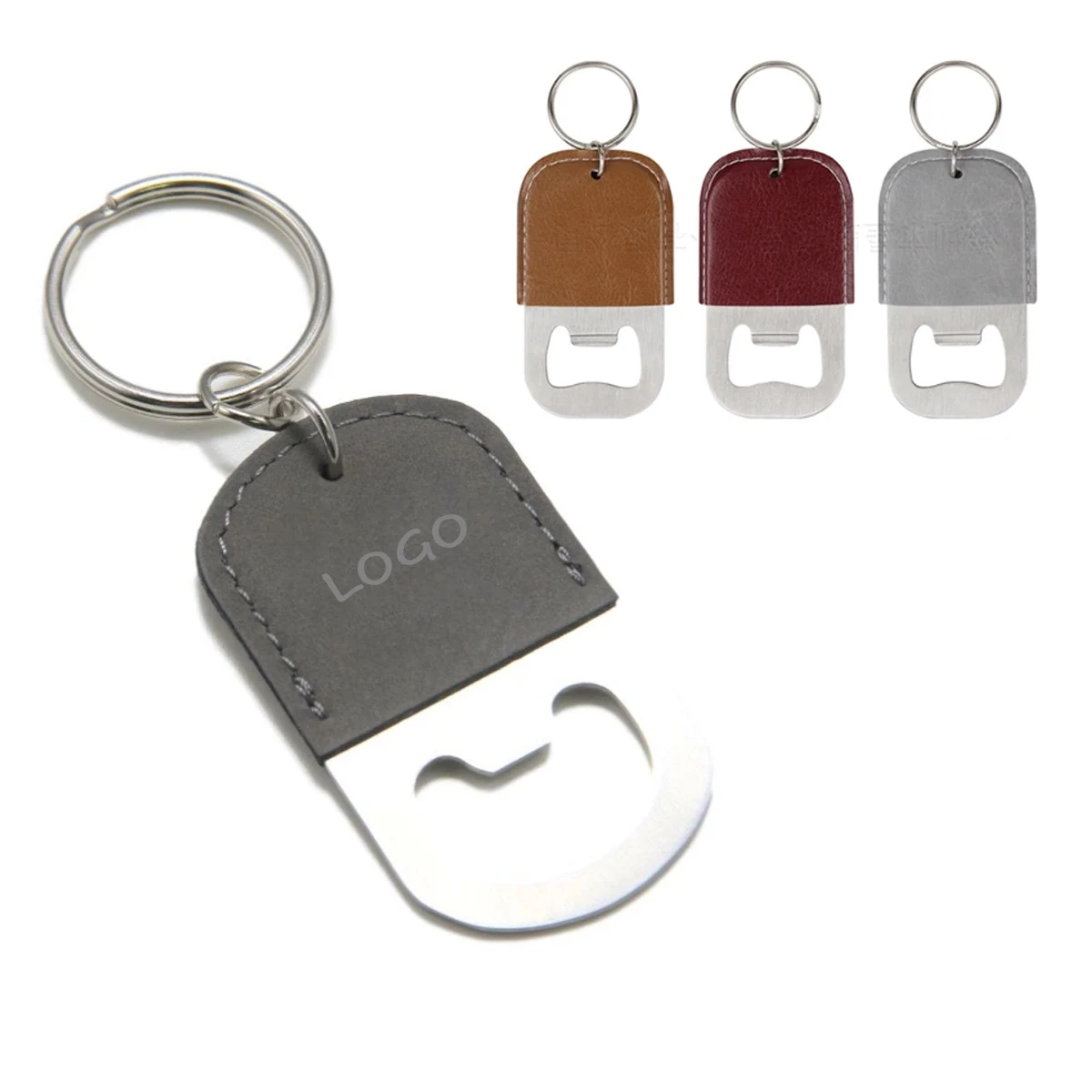 Leatherette Bottle Opener Key Ring 1