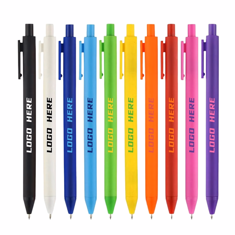 Retractable Plastic Ballpoint Pen Advertising Candy Color