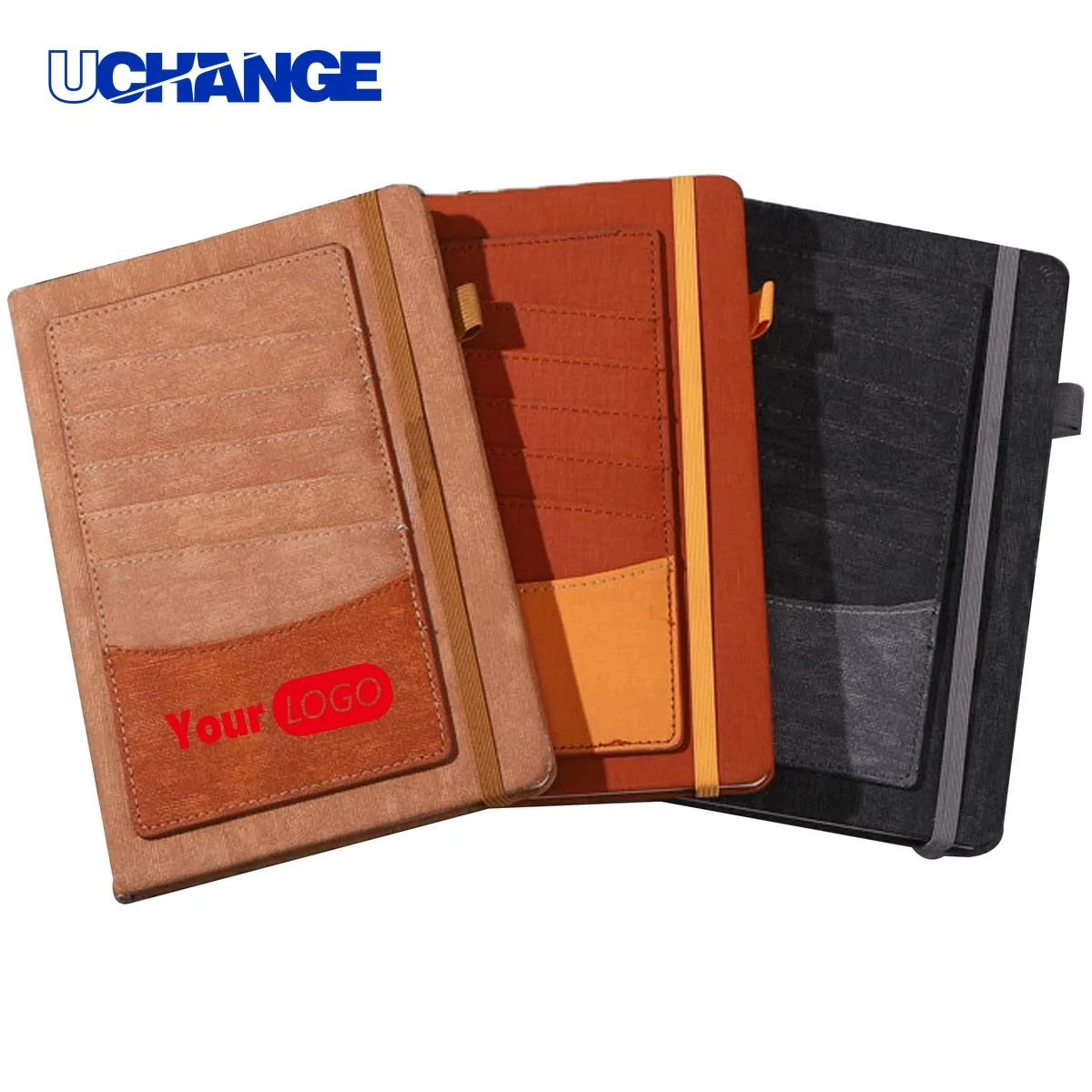 A5 Notebook Journal with Leather Card Holder 1