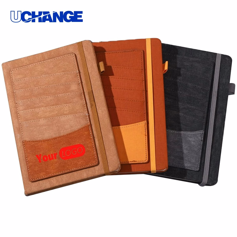 A5 Notebook Journal with Leather Card Holder