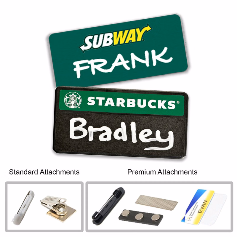 3"W x 1"H Reusable Chalkboard Badges
