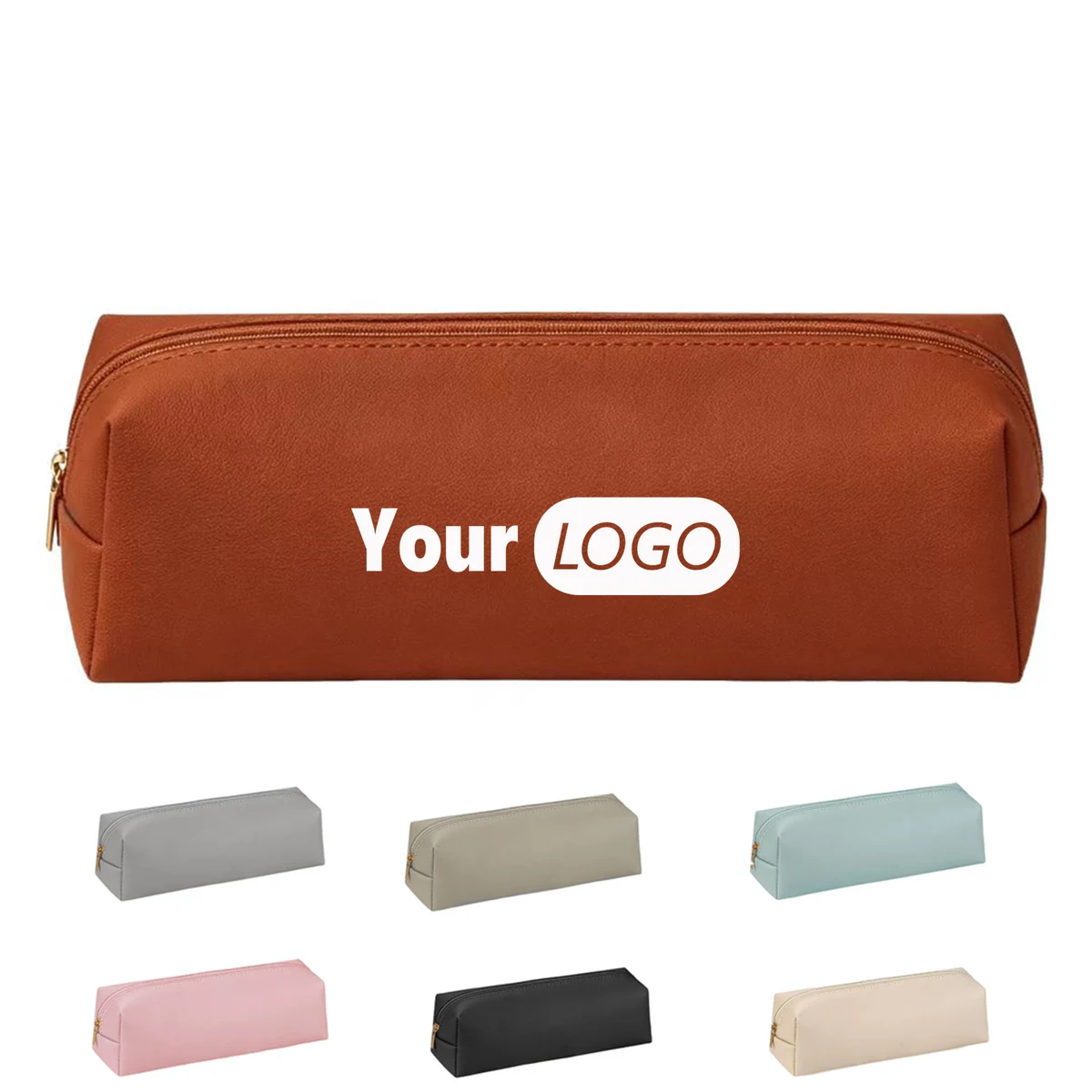 Minimalist Zipper Pu Leather Stationery Storage Pouch 1