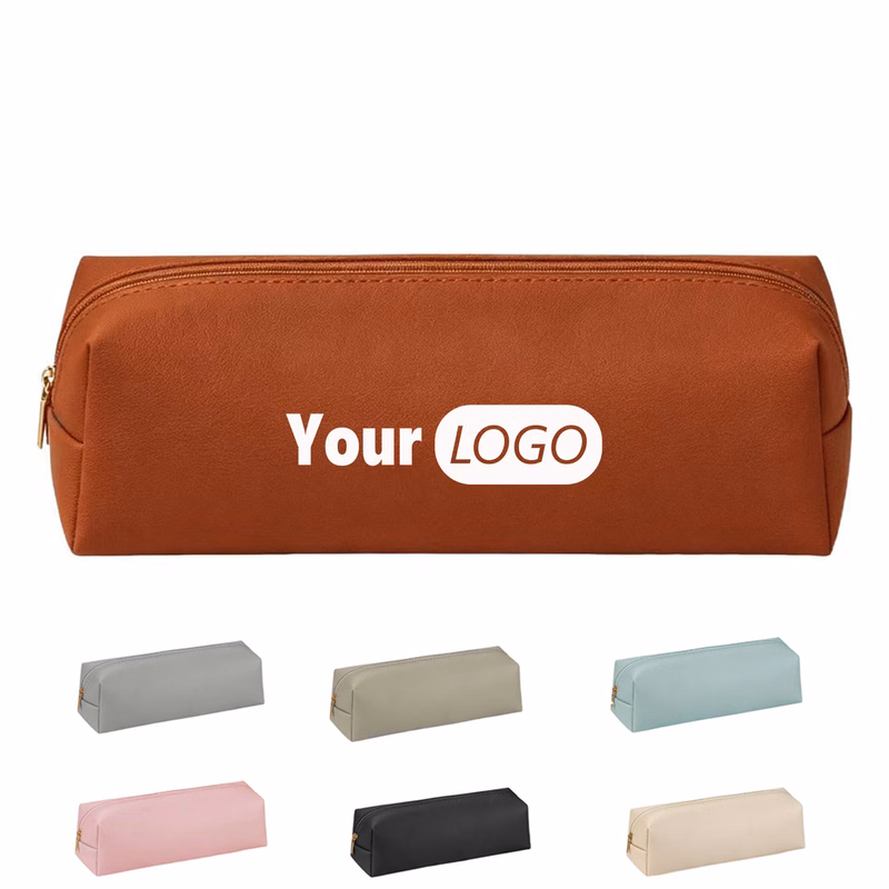 Minimalist Zipper Pu Leather Stationery Storage Pouch
