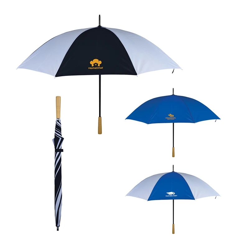 Hartselle 60" Golf Umbrella With Wood Handle 1