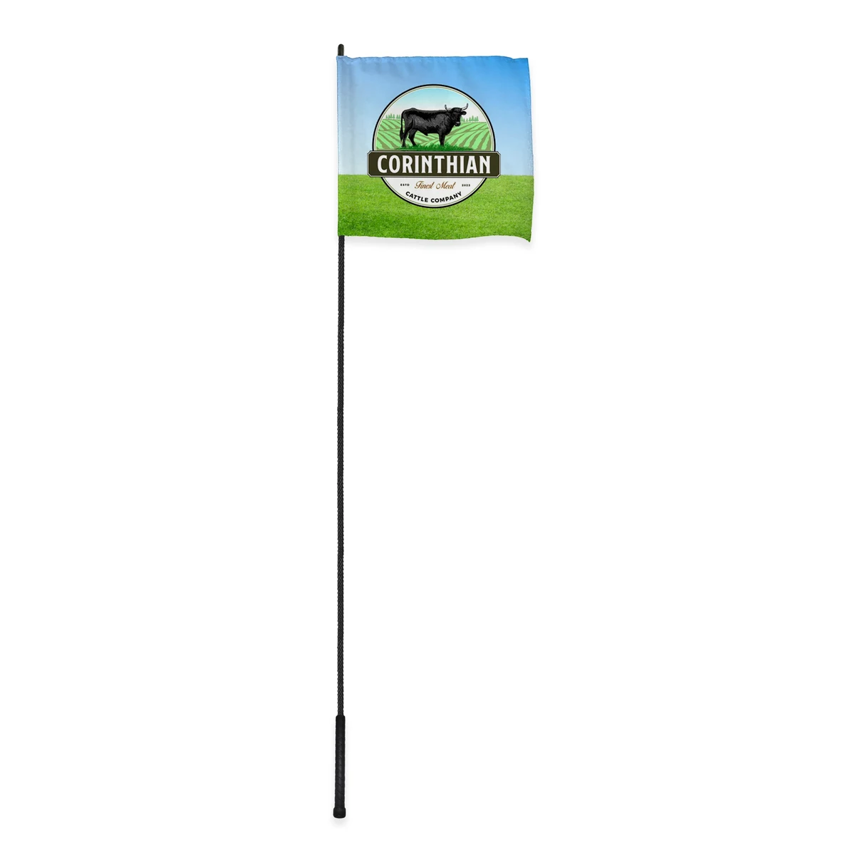 50" Premium Cattle Whip Rod with Custom Nylon Flag 1