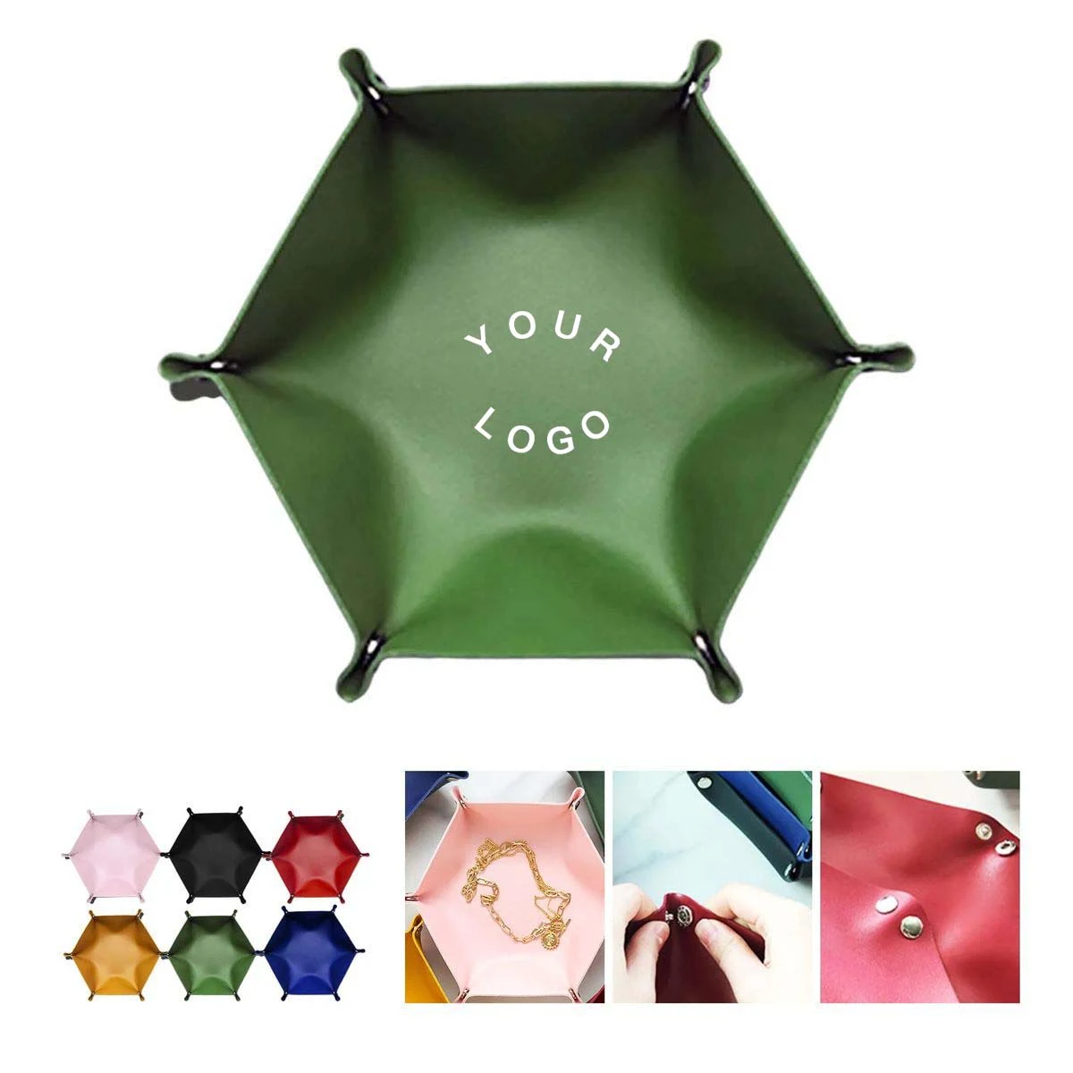 PU Leather Hexagonal Storage Case for Cosmetics 1