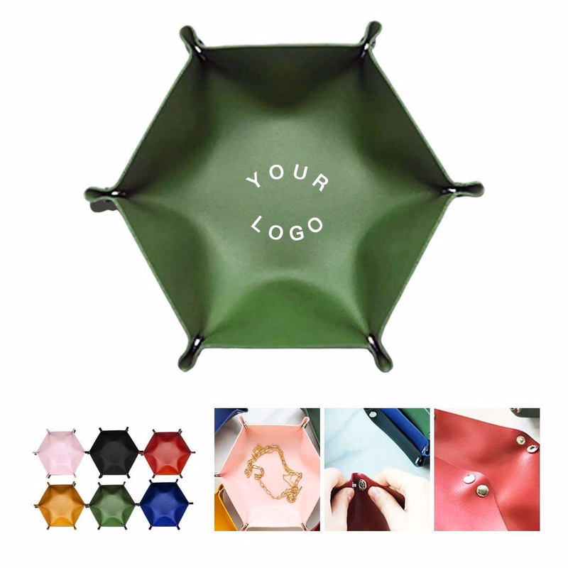 PU Leather Hexagonal Storage Case for Cosmetics
