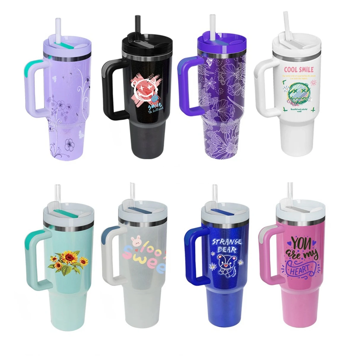 40 Oz. Vacuum Stainless Steel Sublimation Tumbler with Straw 1