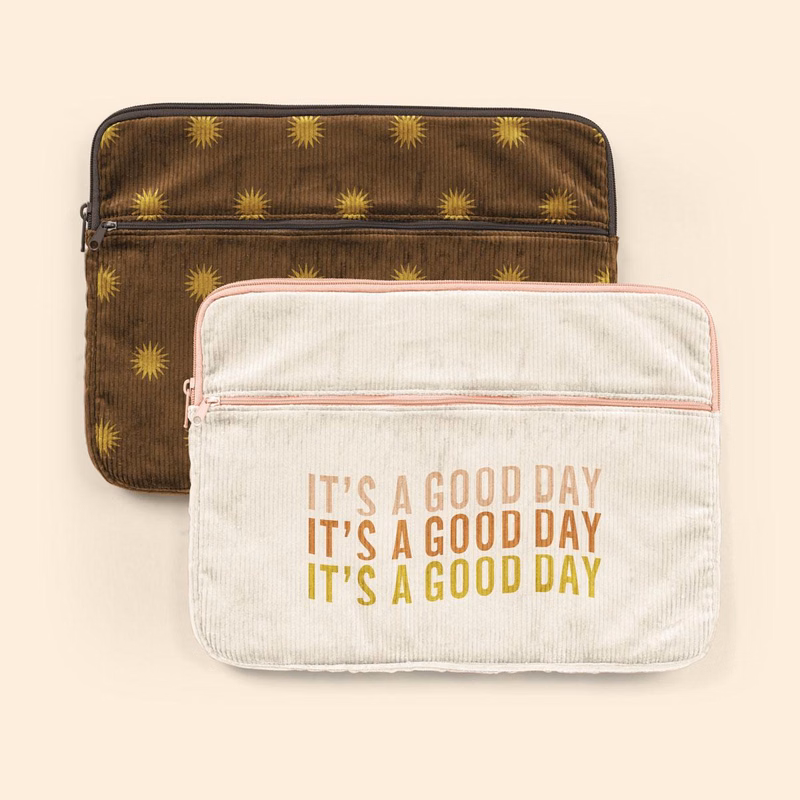 ZIPPERED POCKET LAPTOP SLEEVES - CORDUROY - SMALL