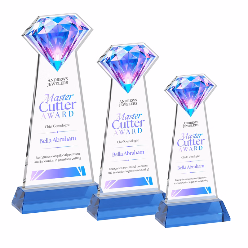 Gemstone VividPrint™ Award on Hartford Base - Sky Blue