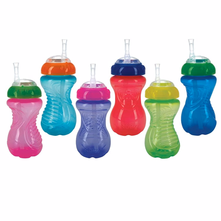 Nuby No-Spill Cups - Flexi Straw Colors Vary
