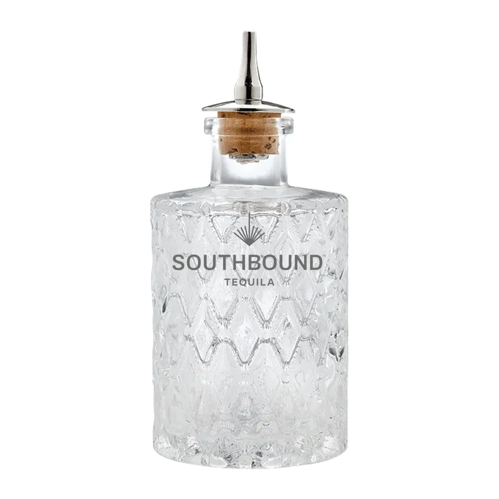 5oz. Glass Bitters Bottle Wide Retro Design 1