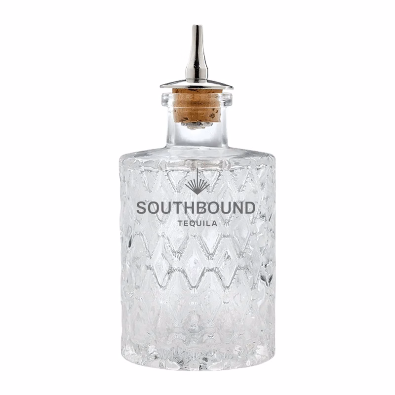 5oz. Glass Bitters Bottle Wide Retro Design