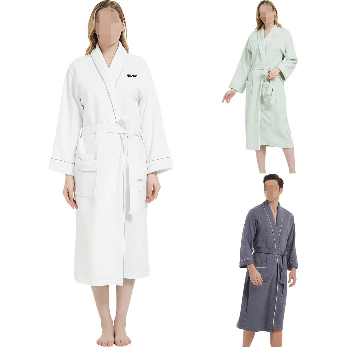 Unisex Solid Spring Autumn Quick Dry Bathrobe 1