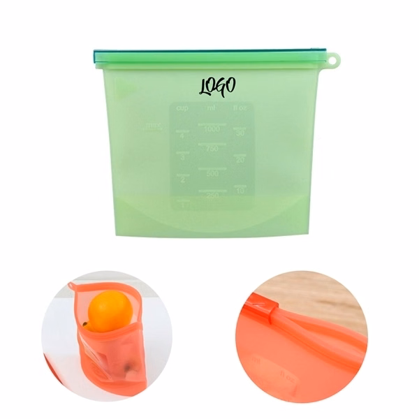 Silicone Food Pouch with Plastic Slider