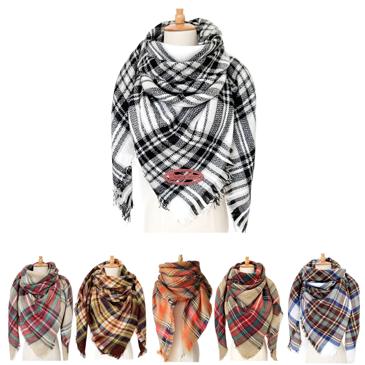 Luxurious Double-Sided Oversized Plaid Scarf for Fall/Winter 1