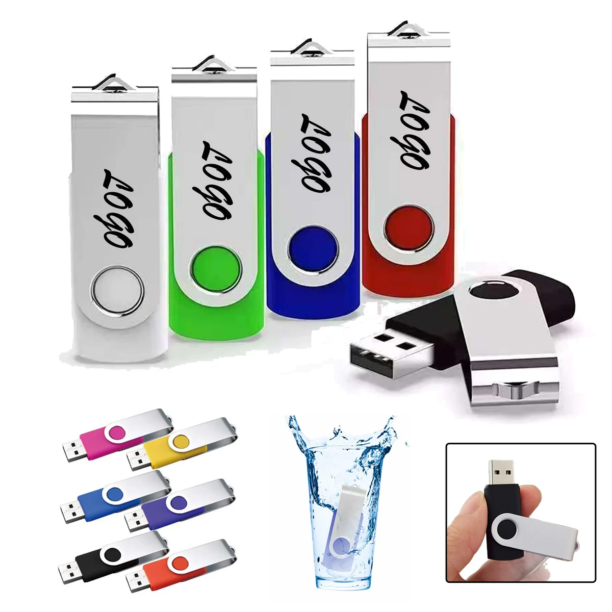 1GB Metal Rotatable USB Drive 1