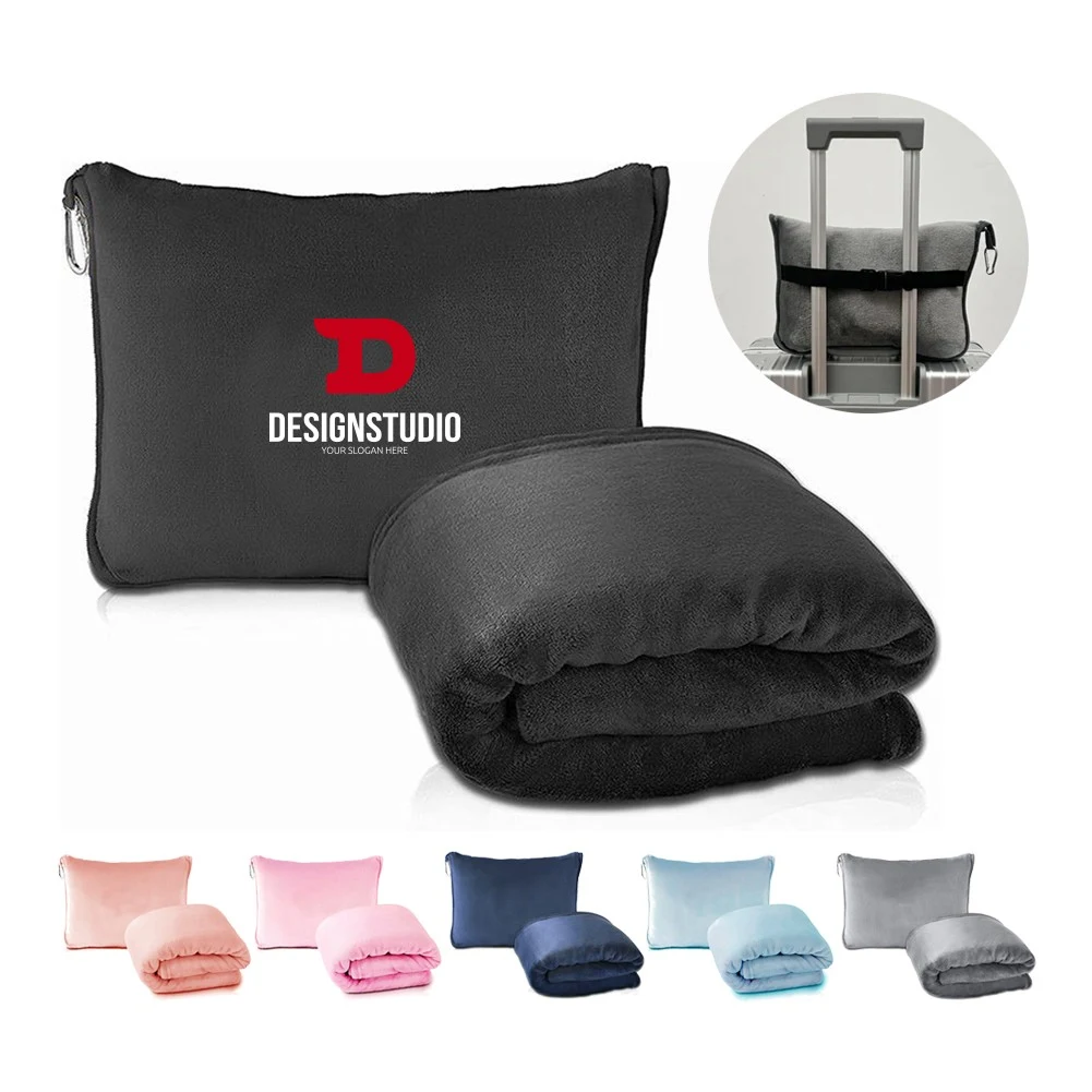 Ultra-Soft Travel Blanket Carry Case Attaches to Luggage 1