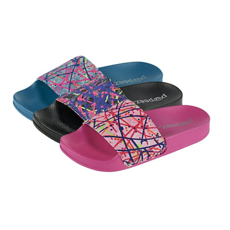 Girls' Slides with Abstract Print - S-XL 3 Colors 1