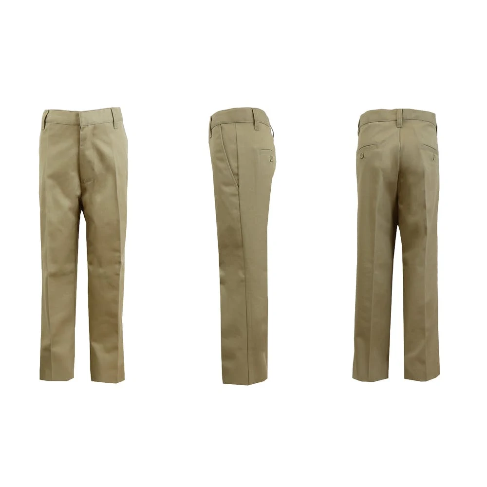 Boys' Uniform Pants - Size 10 Khaki Flat Front 1