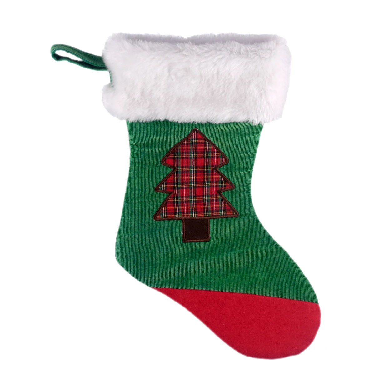 Green Christmas Corduroy Stocking 1