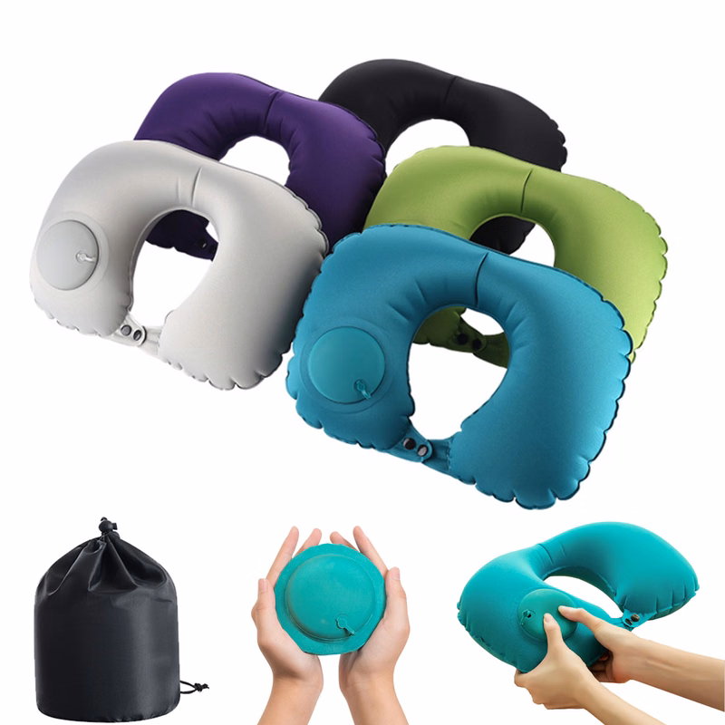 Push-Type Portable Inflatable Pillow