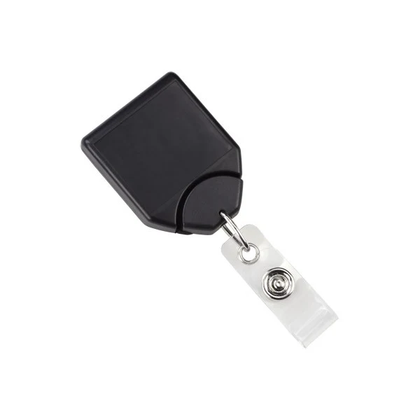 Square Badge Reel w/ Swivel Clip w/ Teeth 1