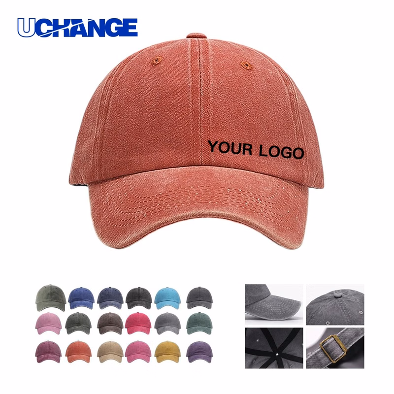 Six Panel Vintage Cotton Cap Headwear for Outdoor Sports