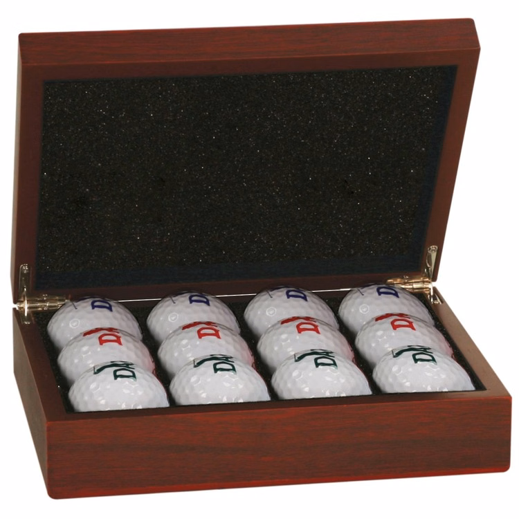 Rosewood Golf Ball Case with an engraved plate